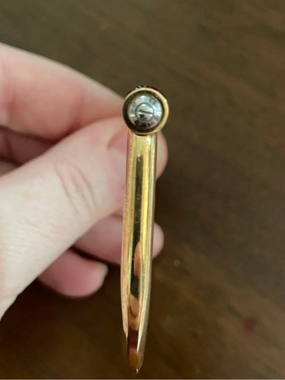 henri bendel Gold-Tone Bracelet with Red Crystal Bar